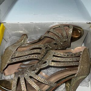 Elegant Gold Strappy Heels